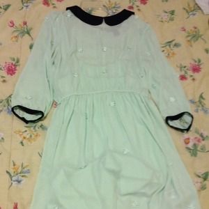 Peter Pan Collard Mint Green Dress