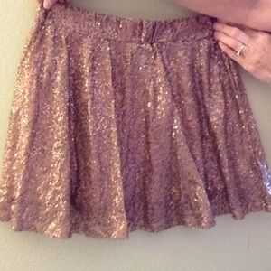 Brown skirt with copper sequence