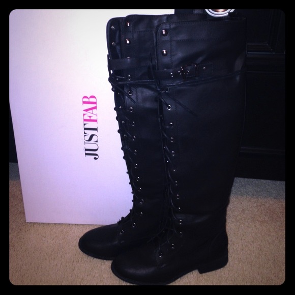 JustFab over the knee lace up combat boots! 💀