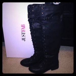 JustFab over the knee lace up combat boots! 💀
