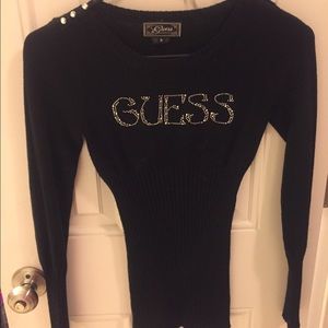 Guess black rhinestone sweater
