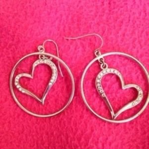Heart hoop earrings