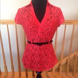 Red lace top