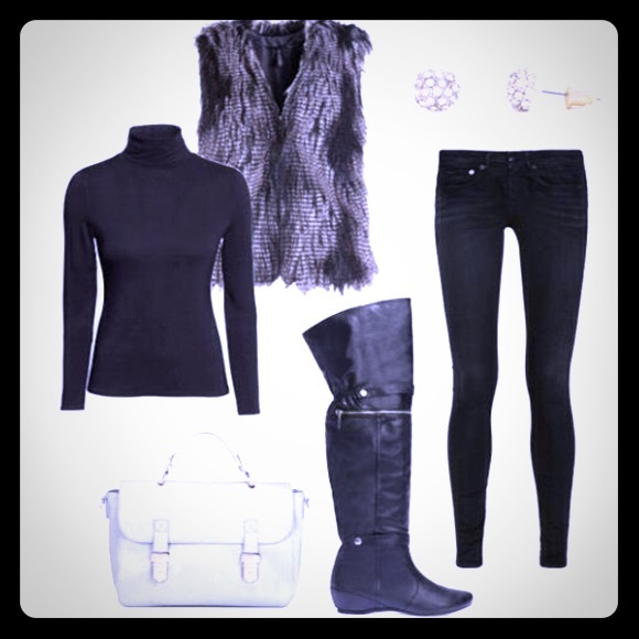 JustFab Over the Knee Leather Boots! 💛