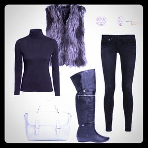 JustFab Over the Knee Leather Boots! 💛