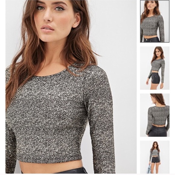 NWOT Cropped Long Sleeved Sparkle Top