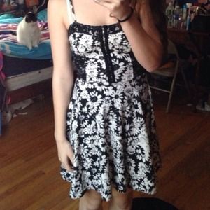 Black and White Floral Dress