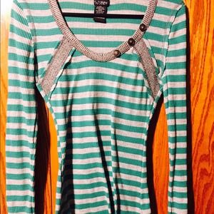 Green and grey sweater