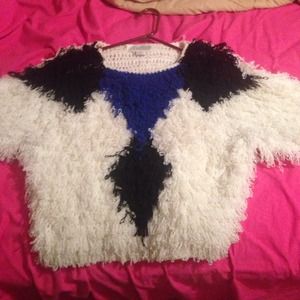 A hand crochet sweater