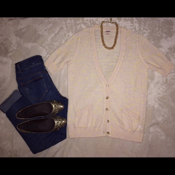 Mossimo Supply Co. Tops - Khaki and Yellow Cardigan