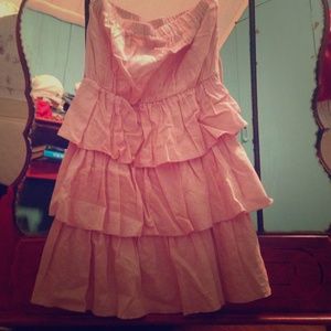 Pink strapless dress💗