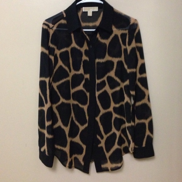 Authentic Michael Kors Giraffe long sleeve top sm - Picture 3 of 4
