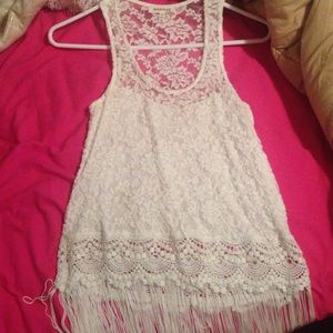 A lace coral top. Worn once,