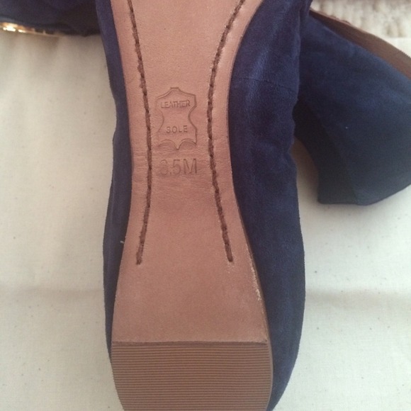 Tory Burch Caroline Suede Ballet Flat Clare Blue - Picture 3 of 4