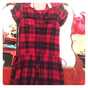Long,checkered shirt!