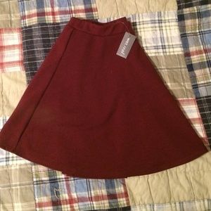 Burgendy Wet Seal skater skirt