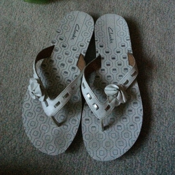 White and Silver clarks