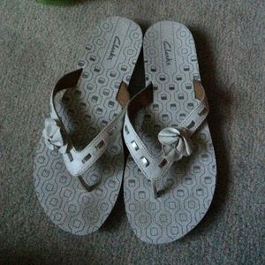 White and Silver clarks