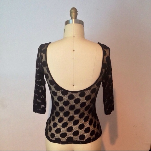🔥SALE🔥NWT Sheer Polka-dot Top - Picture 3 of 4