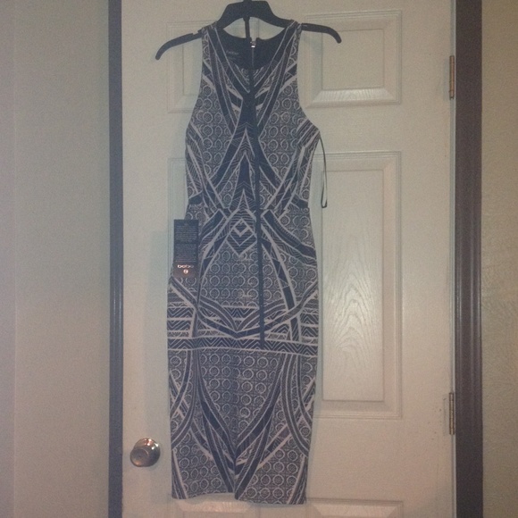 Bebe black and white dress midi