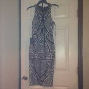 Bebe black and white dress midi