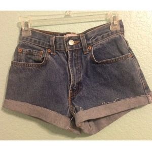 High waisted denim shorts