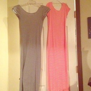 Zara Black and white Orange and white midi dresses