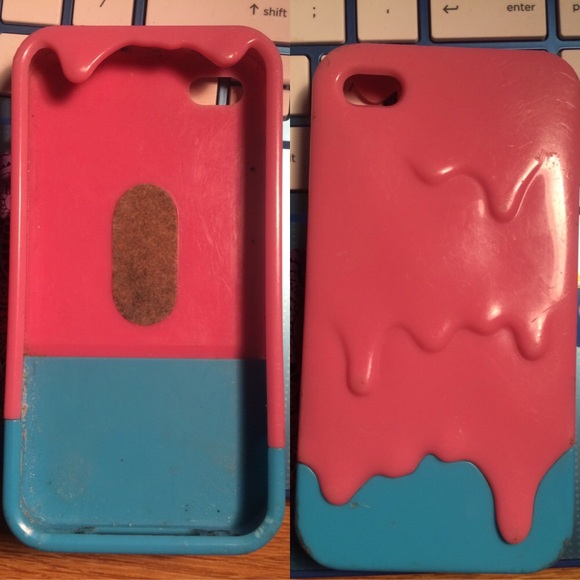 Iphone4/4s pink&blue melting phone case
