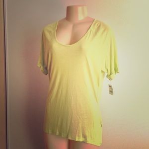 Tahari Nico Knit Lime High Low S Linen Tunic Top