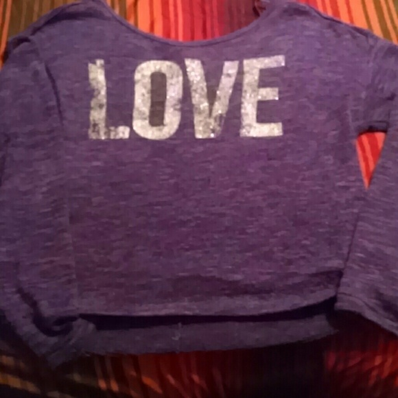 High low semi crop top long sleeve sweater