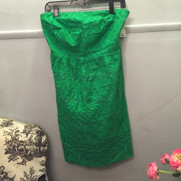Green eyelet dress