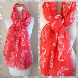 Last One!!!! Seahorse Scarf in Coral!
