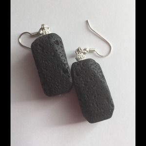 Beautiful Handmade Lava Rock Earrings