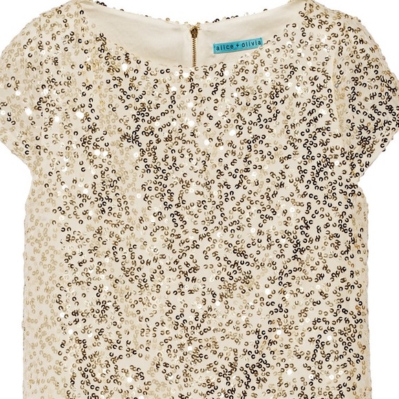 NEW! Alice + Olivia Gold Sequin Top