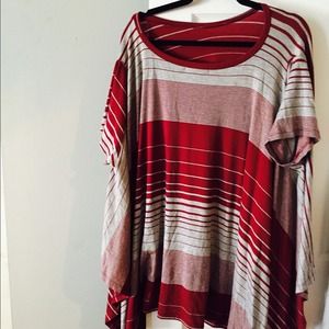 Red and grey oversized tunic