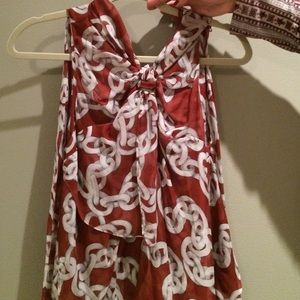 DVF sleeveless blouse.