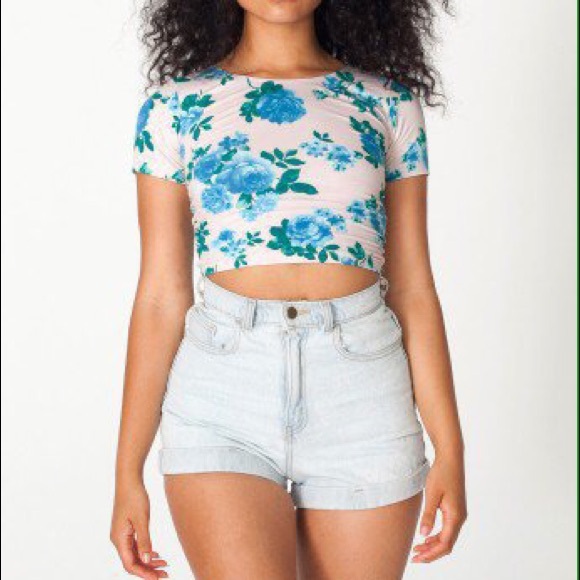 American Apparel floral crop top