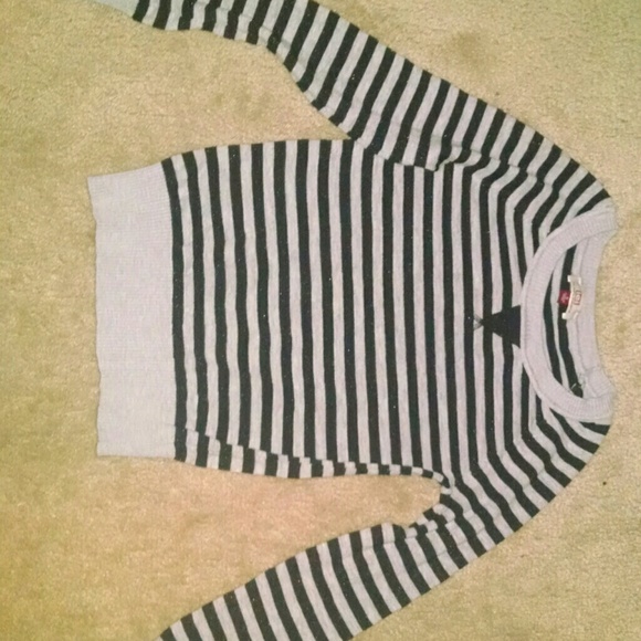 Black and gray striped sweater