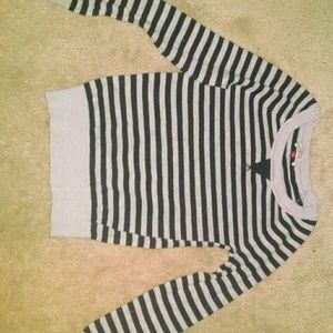 Black and gray striped sweater