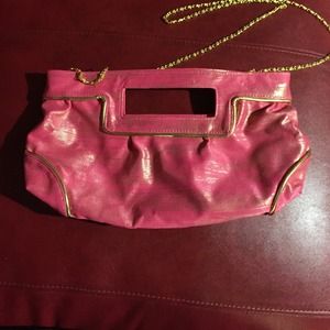 Pink and gold clutch