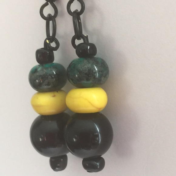 Handmade By me Rasta Glass Bead Earrings