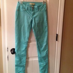 Turquoise skinny pants