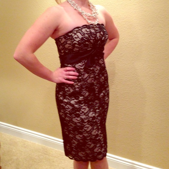 Black lace cocktail dress