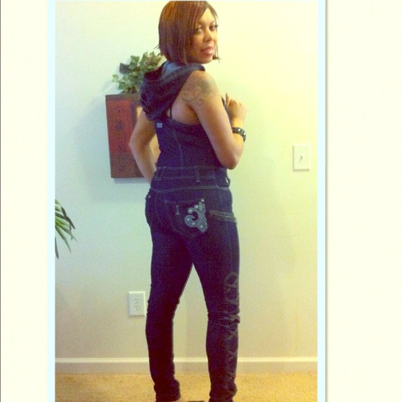 Dereon Denim Jumpsuit with hood