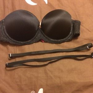 Strapless lace back bra