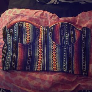 Tribal pattern crop top