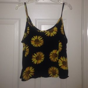 Cropped sunflower tank