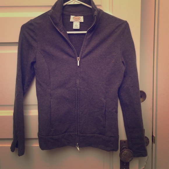 Talbots gray zip-up