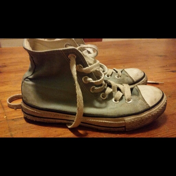 Baby blue Converse high top sneakers!