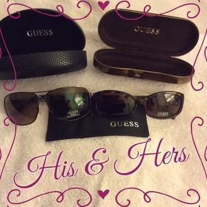 🎉REDUCED🎉HIS & HERS NEW GUESS SUN GLASSES &CASES